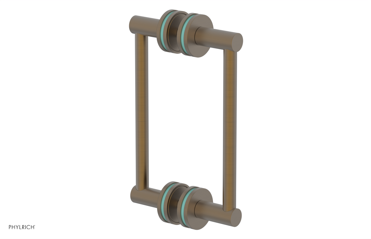 JOLIE - 8" Double Sided Shower Pull with "Turqoise" Accents 222-93-08