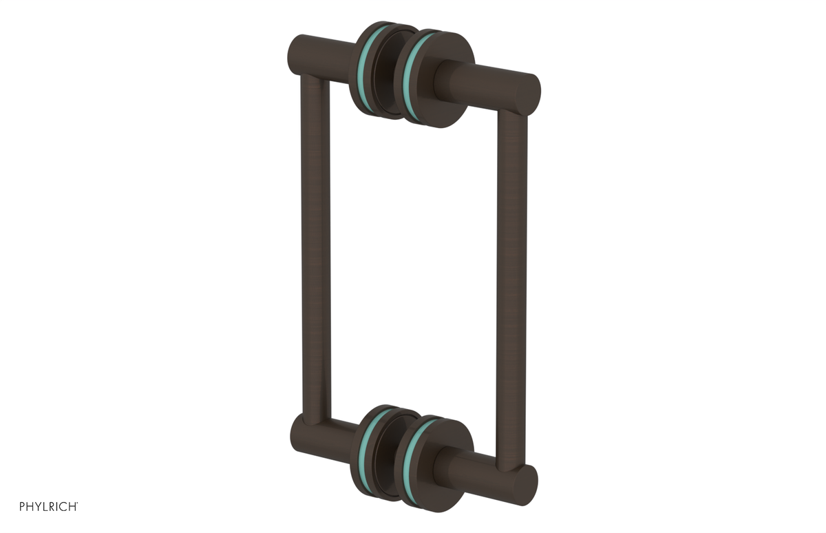 JOLIE - 8" Double Sided Shower Pull with "Turqoise" Accents 222-93-08