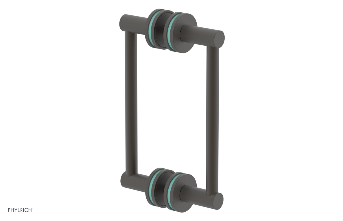 JOLIE - 8" Double Sided Shower Pull with "Turqoise" Accents 222-93-08