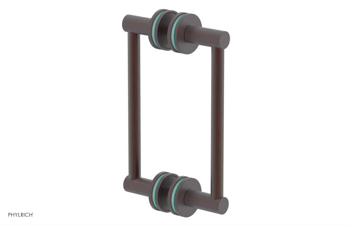 JOLIE - 8" Double Sided Shower Pull with "Turqoise" Accents 222-93-08