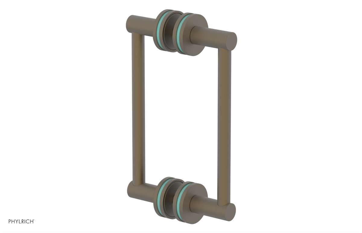 JOLIE - 8" Double Sided Shower Pull with "Turqoise" Accents 222-93-08