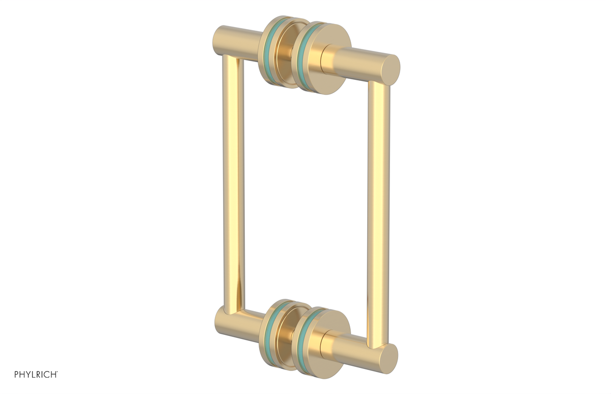 JOLIE - 8" Double Sided Shower Pull with "Turqoise" Accents 222-93-08