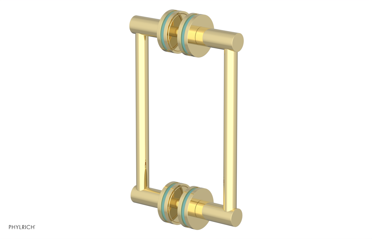 JOLIE - 8" Double Sided Shower Pull with "Turqoise" Accents 222-93-08