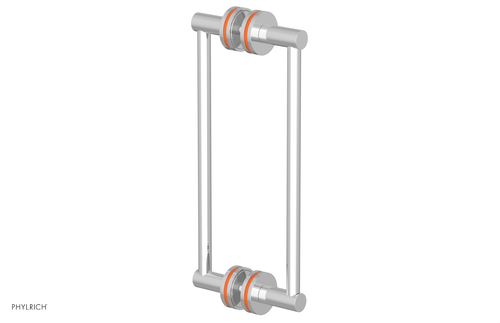 Phylrich JOLIE - 12" Double Sided Shower Pull with "Orange" Accents 222-93-12