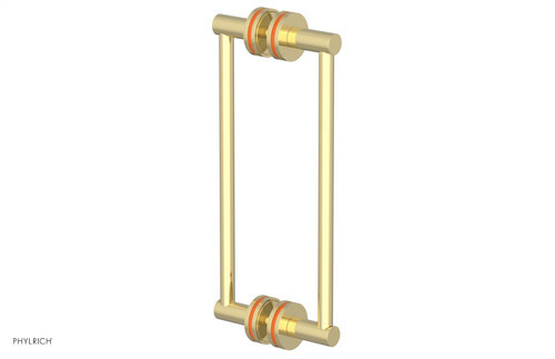 Phylrich JOLIE - 12" Double Sided Shower Pull with "Orange" Accents 222-93-12