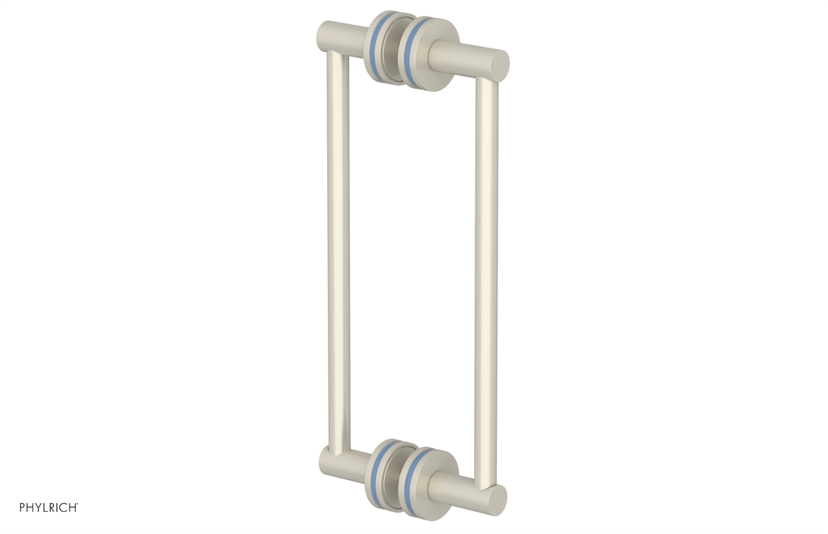 JOLIE - 12" Double Sided Shower Pull with "Light Blue" Accents 222-93-12