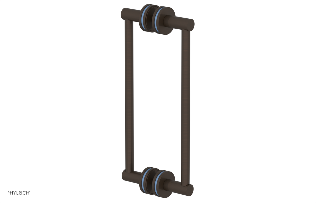 JOLIE - 12" Double Sided Shower Pull with "Light Blue" Accents 222-93-12