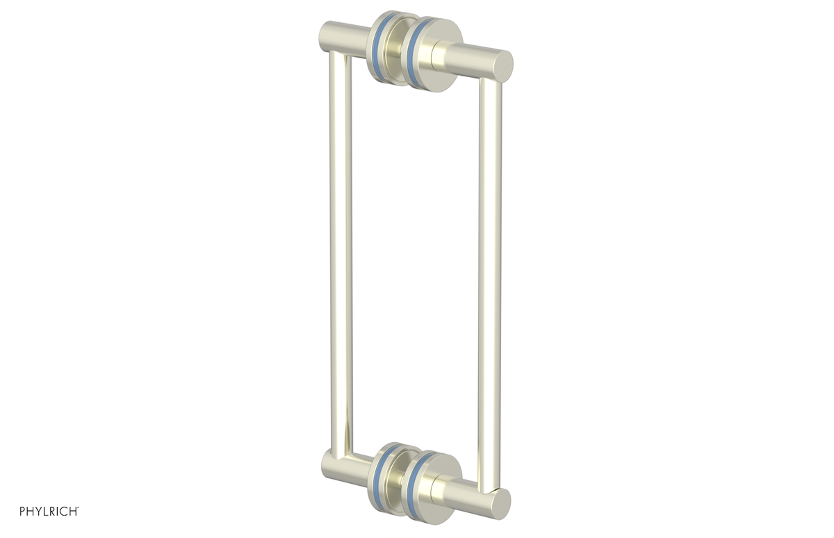 JOLIE - 12" Double Sided Shower Pull with "Light Blue" Accents 222-93-12