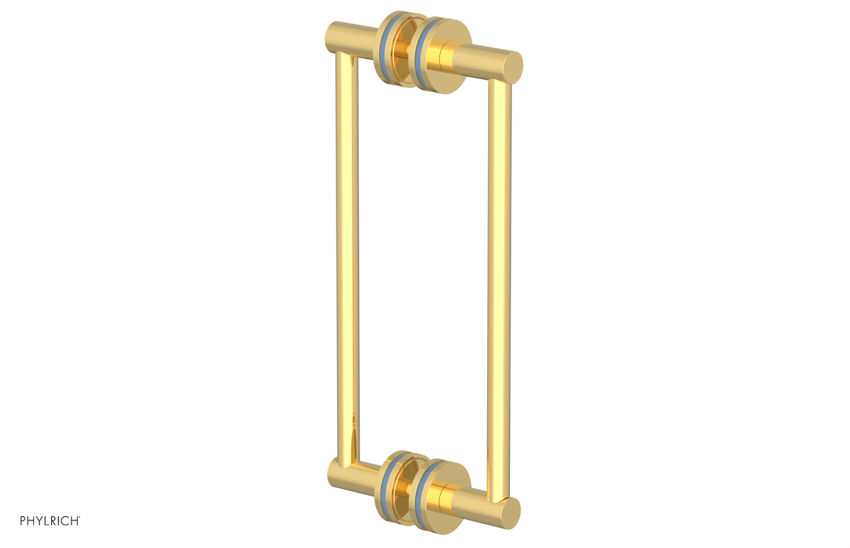JOLIE - 12" Double Sided Shower Pull with "Light Blue" Accents 222-93-12