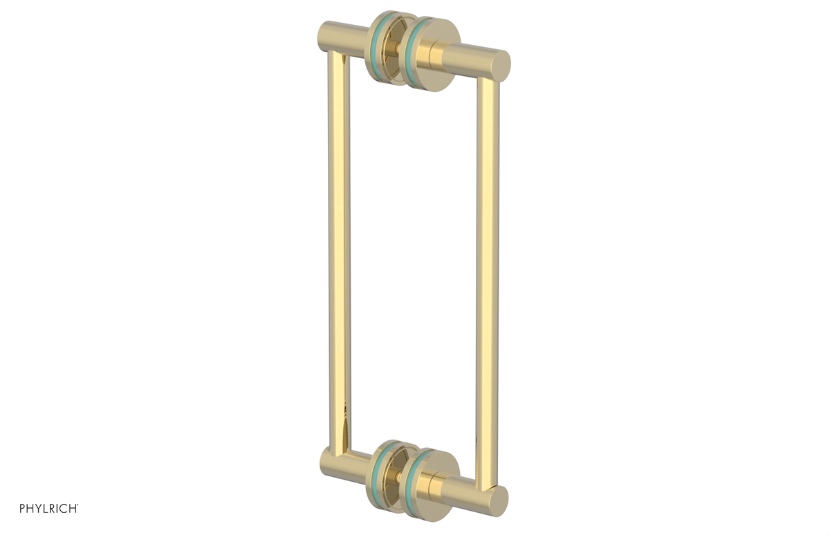 JOLIE - 12" Double Sided Shower Pull with "Turqoise" Accents 222-93-12