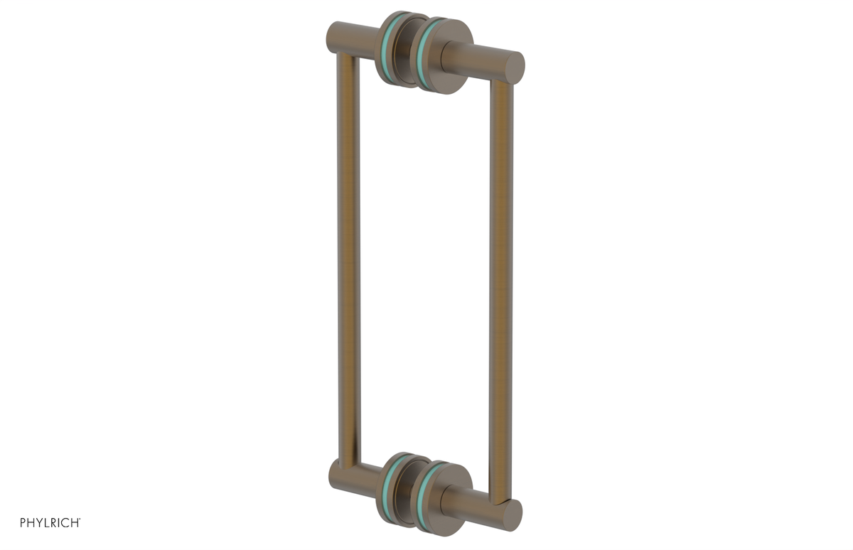 JOLIE - 12" Double Sided Shower Pull with "Turqoise" Accents 222-93-12