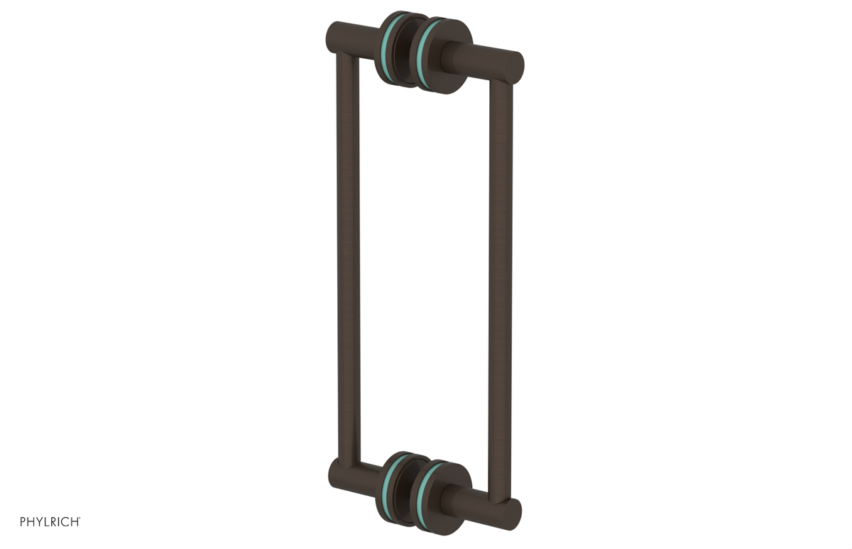 JOLIE - 12" Double Sided Shower Pull with "Turqoise" Accents 222-93-12