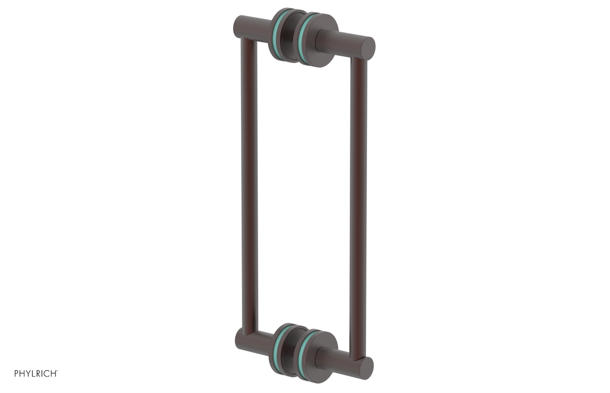 JOLIE - 12" Double Sided Shower Pull with "Turqoise" Accents 222-93-12