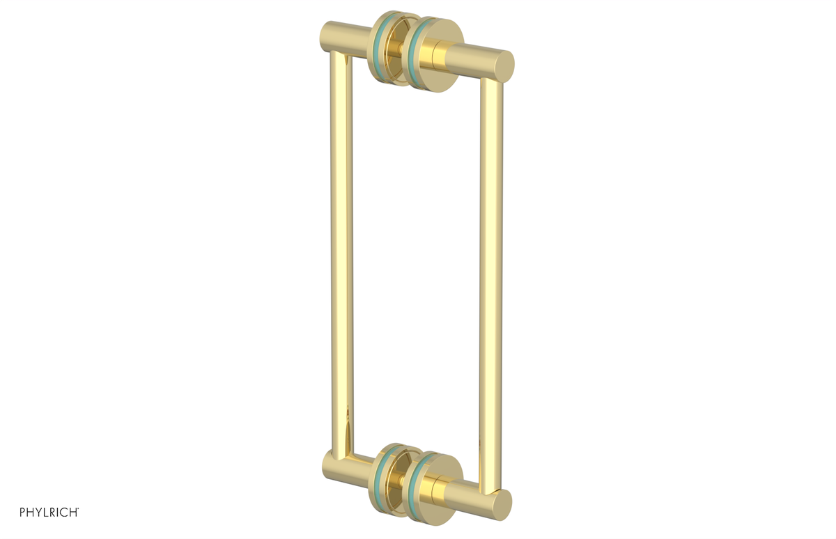 JOLIE - 12" Double Sided Shower Pull with "Turqoise" Accents 222-93-12
