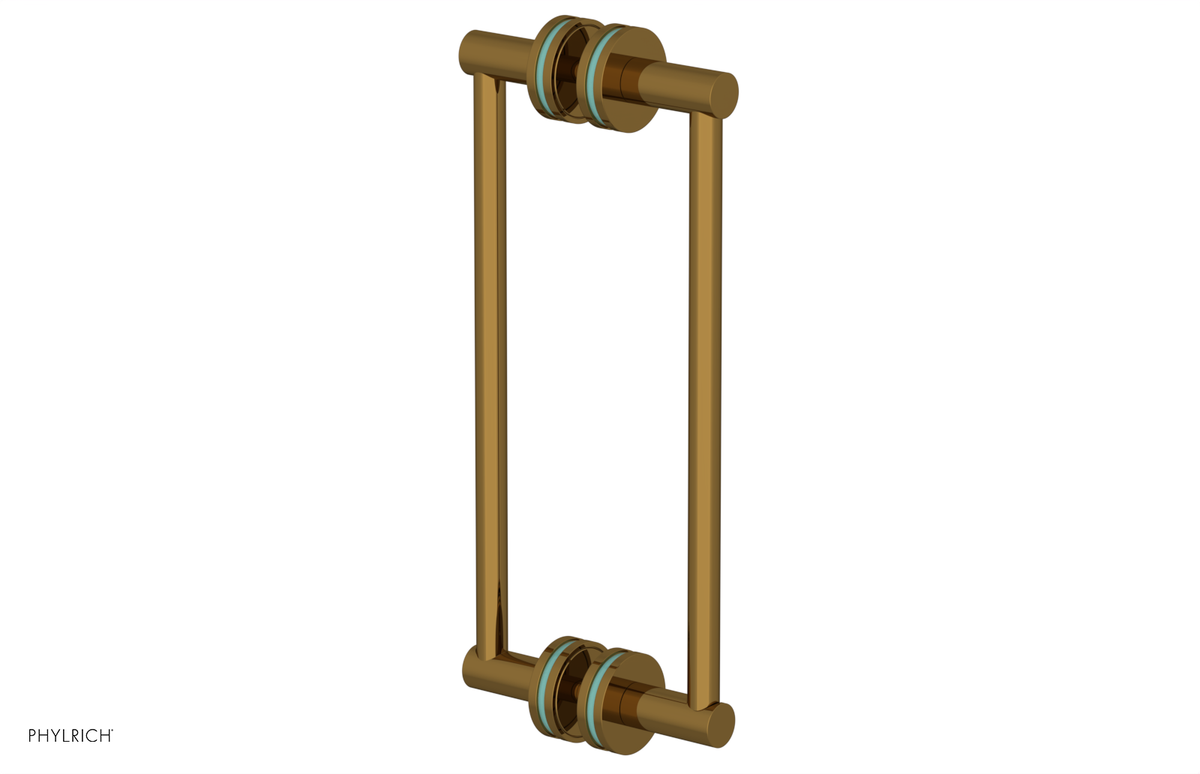 JOLIE - 12" Double Sided Shower Pull with "Turqoise" Accents 222-93-12