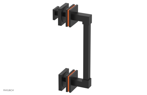Phylrich JOLIE - 8" Single Sided Shower Pull with "Orange" Accents 222S-92-08
