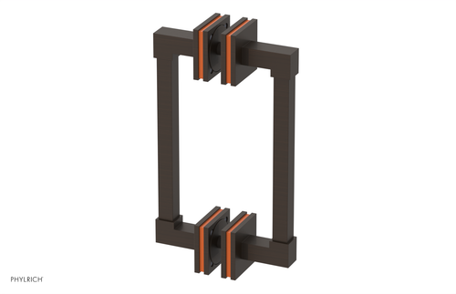 Phylrich JOLIE - 8" Double Sided Shower Pull with "Orange" Accents 222S-93-08