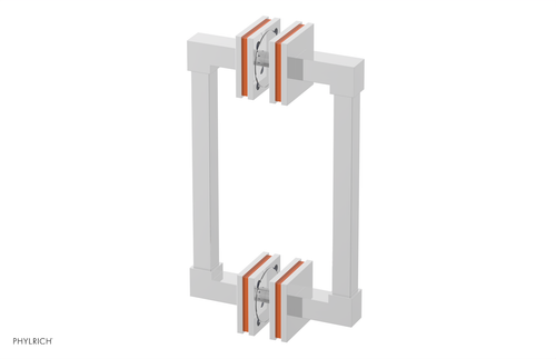 Phylrich JOLIE - 8" Double Sided Shower Pull with "Orange" Accents 222S-93-08