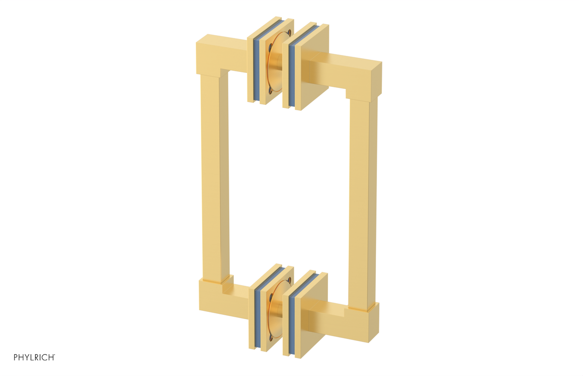 JOLIE - 8" Double Sided Shower Pull with "Light Blue" Accents 222S-93-08