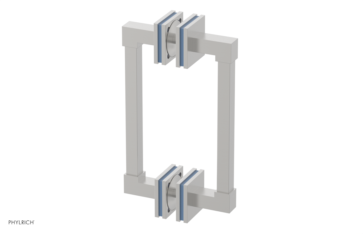 JOLIE - 8" Double Sided Shower Pull with "Light Blue" Accents 222S-93-08