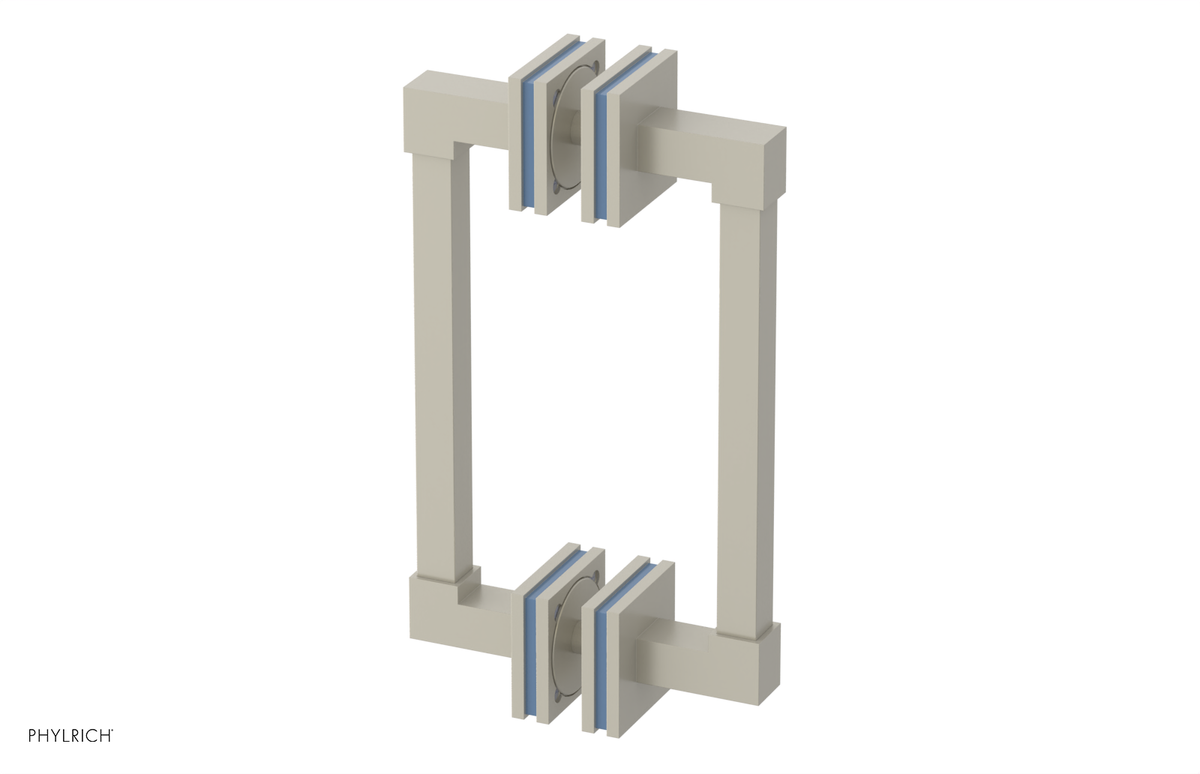 JOLIE - 8" Double Sided Shower Pull with "Light Blue" Accents 222S-93-08
