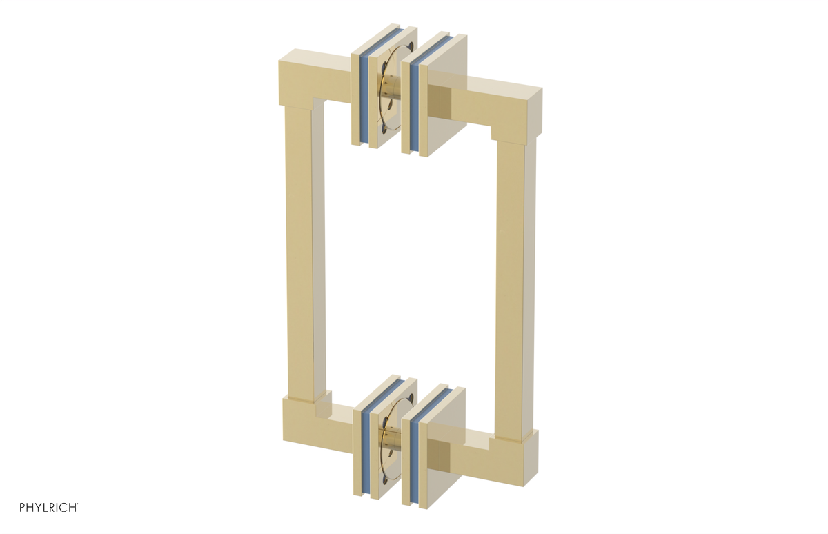JOLIE - 8" Double Sided Shower Pull with "Light Blue" Accents 222S-93-08