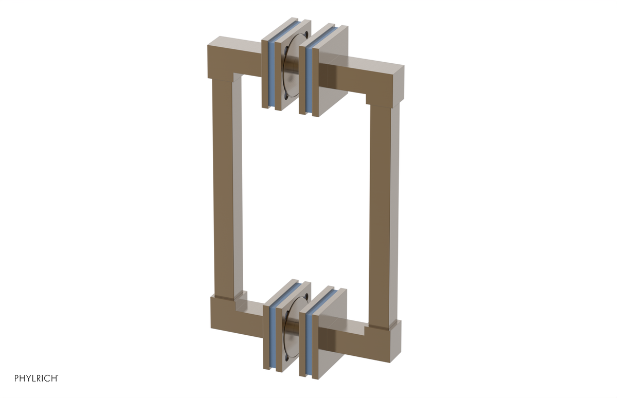 JOLIE - 8" Double Sided Shower Pull with "Light Blue" Accents 222S-93-08