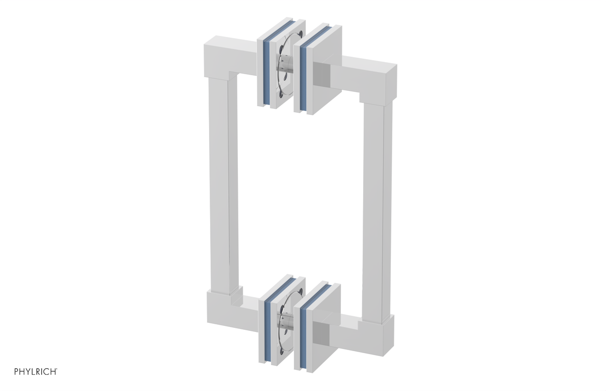 JOLIE - 8" Double Sided Shower Pull with "Light Blue" Accents 222S-93-08
