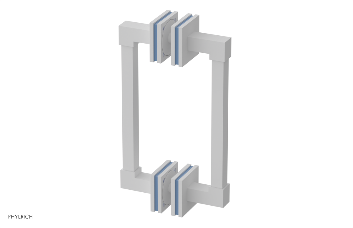 JOLIE - 8" Double Sided Shower Pull with "Light Blue" Accents 222S-93-08