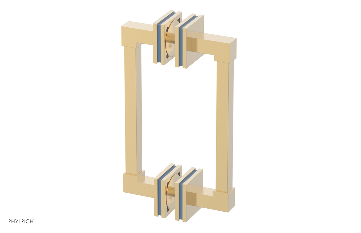 JOLIE - 8" Double Sided Shower Pull with "Light Blue" Accents 222S-93-08