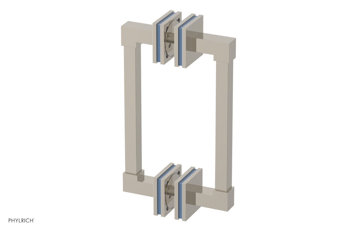 JOLIE - 8" Double Sided Shower Pull with "Light Blue" Accents 222S-93-08