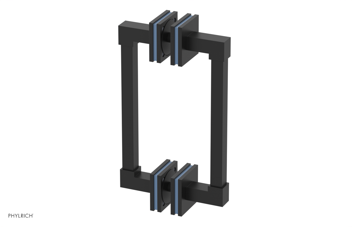 JOLIE - 8" Double Sided Shower Pull with "Light Blue" Accents 222S-93-08