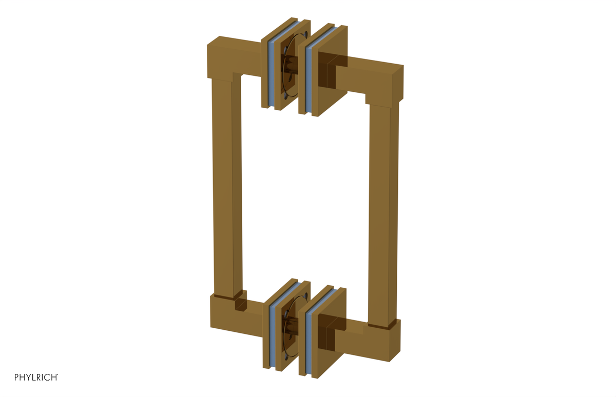 JOLIE - 8" Double Sided Shower Pull with "Light Blue" Accents 222S-93-08