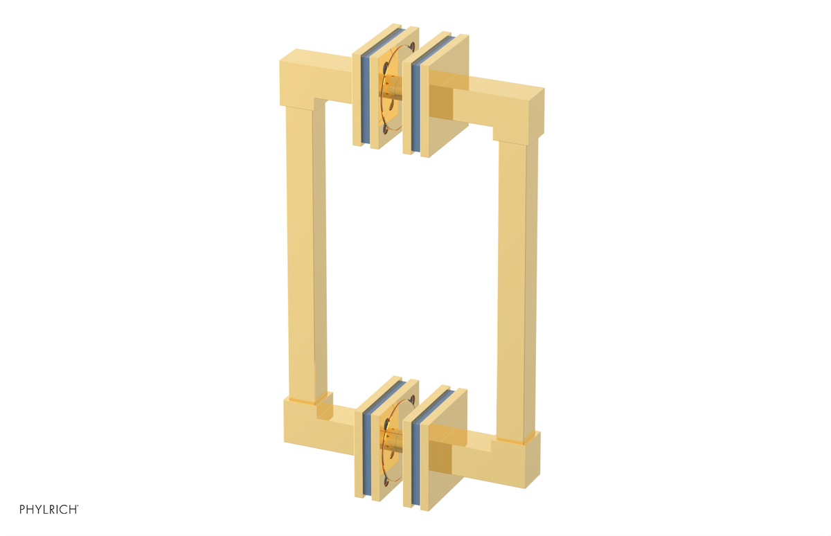 JOLIE - 8" Double Sided Shower Pull with "Light Blue" Accents 222S-93-08