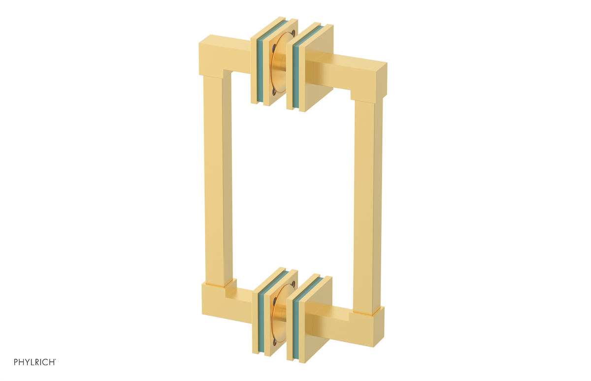 JOLIE - 8" Double Sided Shower Pull with "Turqoise" Accents 222S-93-08