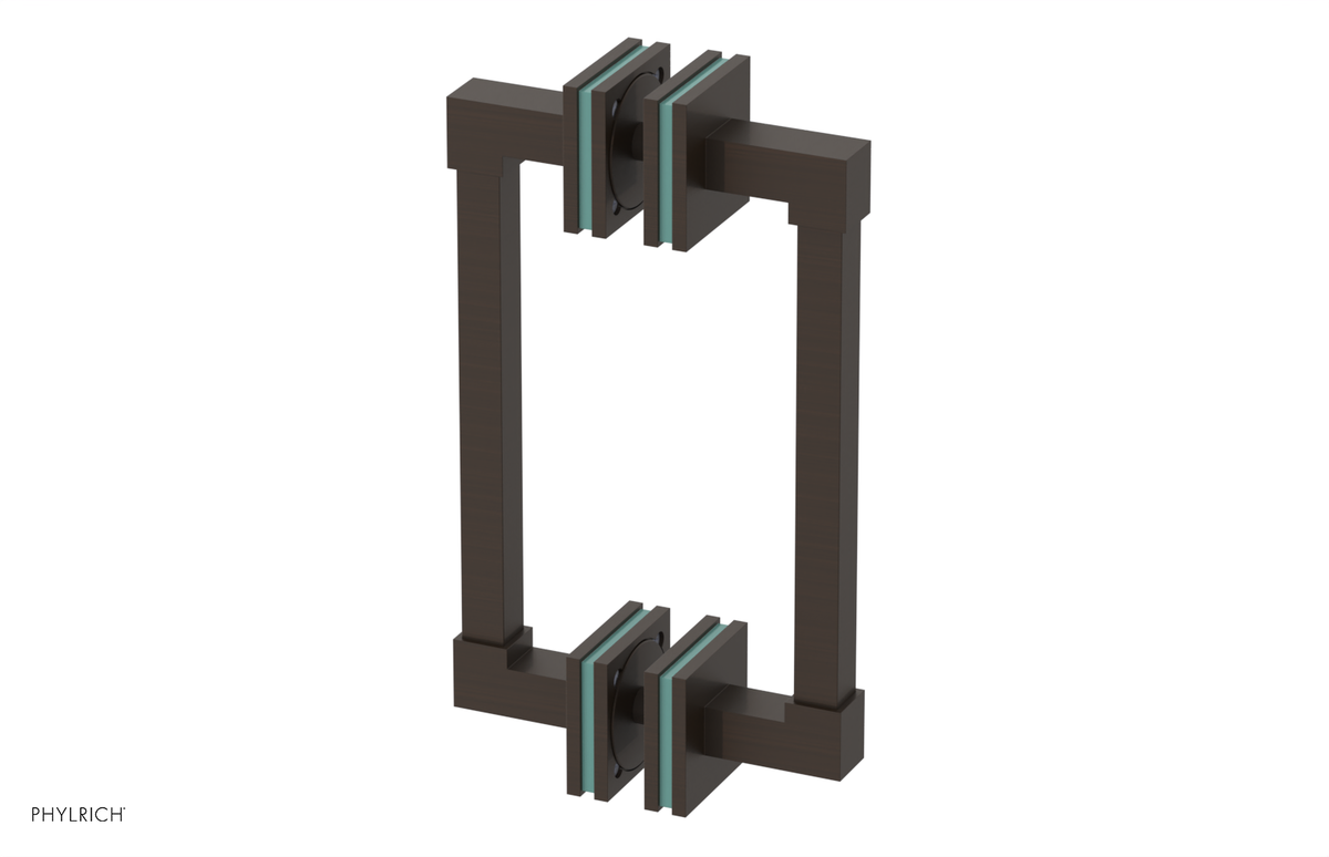 JOLIE - 8" Double Sided Shower Pull with "Turqoise" Accents 222S-93-08