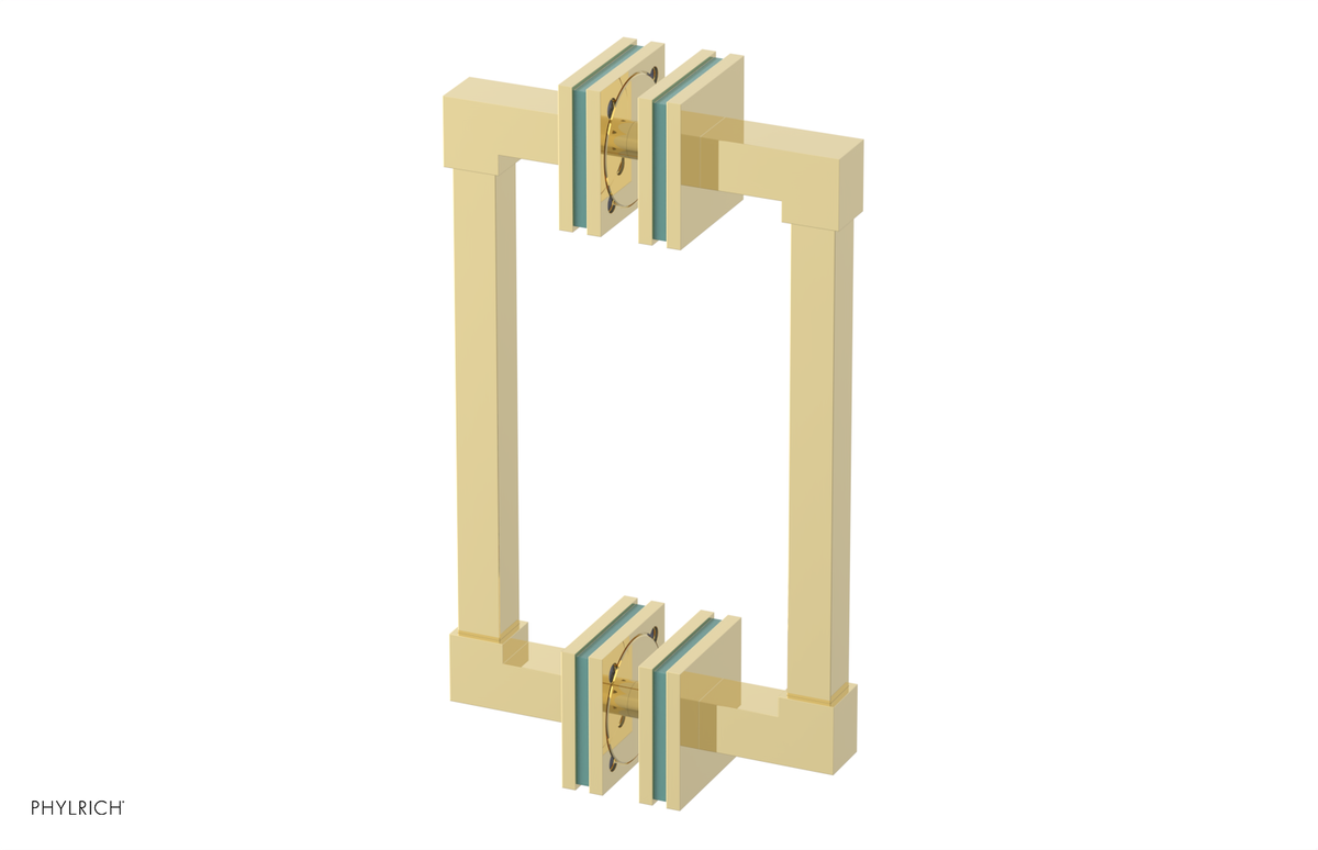 JOLIE - 8" Double Sided Shower Pull with "Turqoise" Accents 222S-93-08