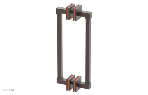 Phylrich JOLIE - 12" Double Sided Shower Pull with "Orange" Accents 222S-93-12