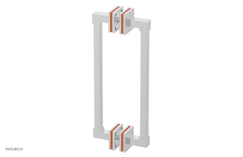 Phylrich JOLIE - 12" Double Sided Shower Pull with "Orange" Accents 222S-93-12