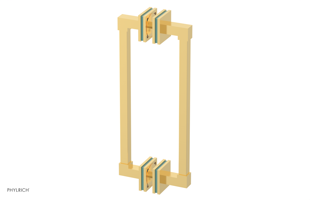 JOLIE - 12" Double Sided Shower Pull with "Turqoise" Accents 222S-93-12