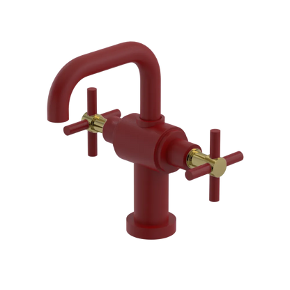 Rubinet Single Hole Dual Handle Lav. Set. (less drain) Maroon