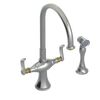 Rubinet Two Handle Single Hole Kitchen Set with Hand Spray Satin Nickel