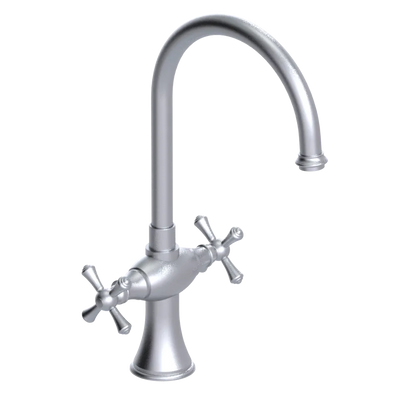 Rubinet Two Handle Single Hole Kitchen Set Satin Chrome