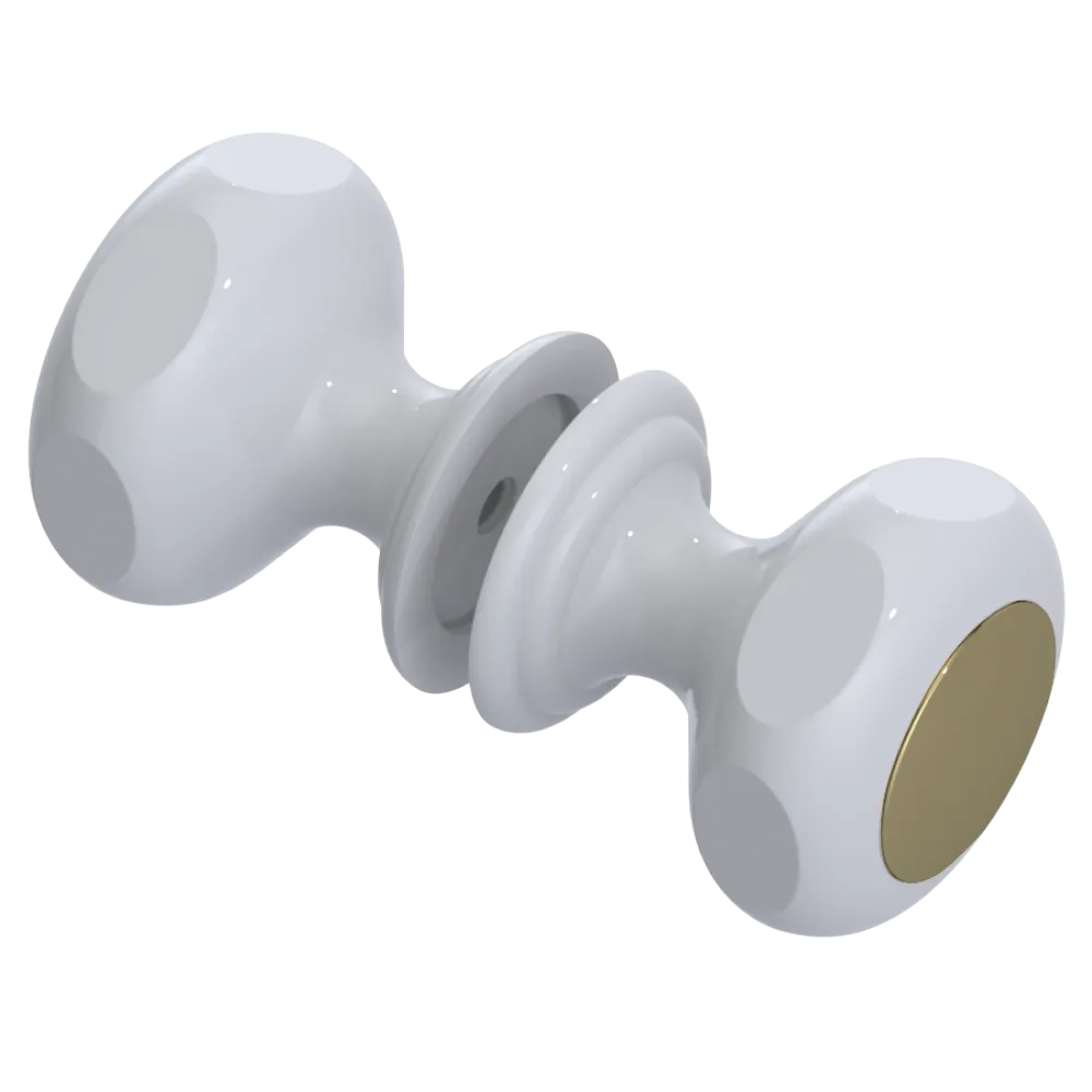 Rubinet Shower Door Knob (set) White