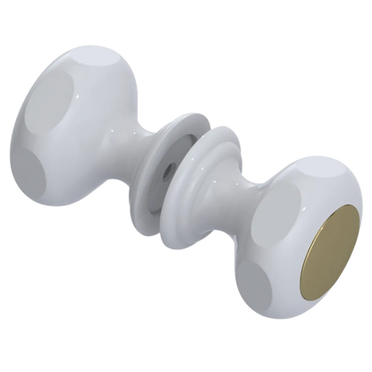 Rubinet Shower Door Knob (set) White