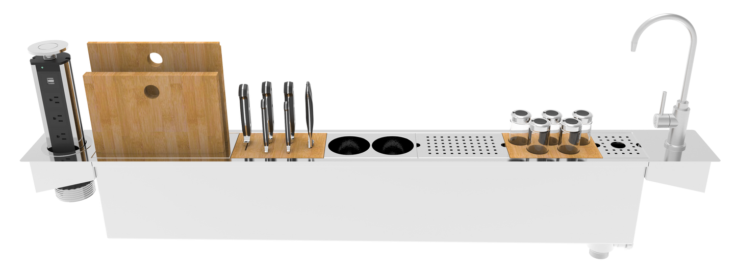 Zomodo PPC1200K (55″ Trough Sink) Panama Appliance 55" Prep Station