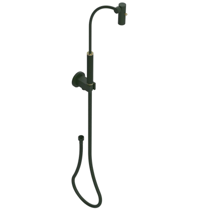 Rubinet Hand Held Shower Bidet with Extended Reach & Dual Function Spray Including Wall Bracket with Supply & Hose (Round) Green Envy
