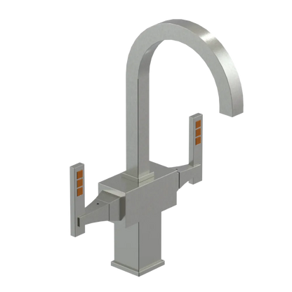 Rubinet Single Hole Dual Handle Lav. Set. (less drain) Satin Nickel