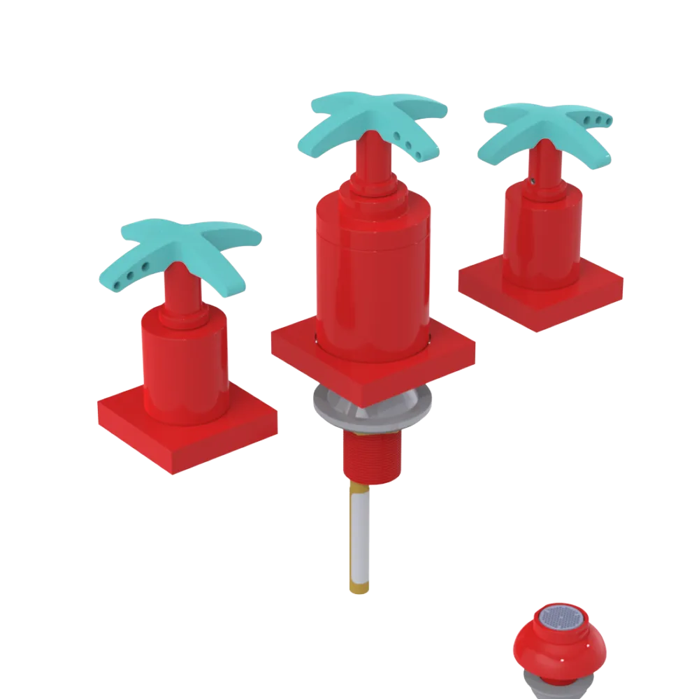 Rubinet Bidet Fitting with Spray, Diverter, and Vacuum Breaker (less drain) Red