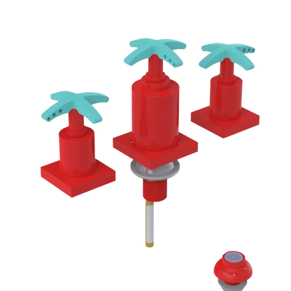 Rubinet Bidet Fitting with Spray, Diverter, and Vacuum Breaker (less drain) Red